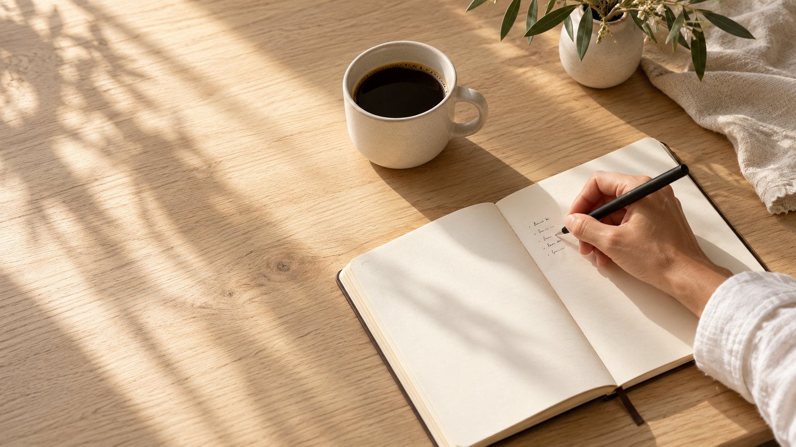 Quiet morning writing ritual